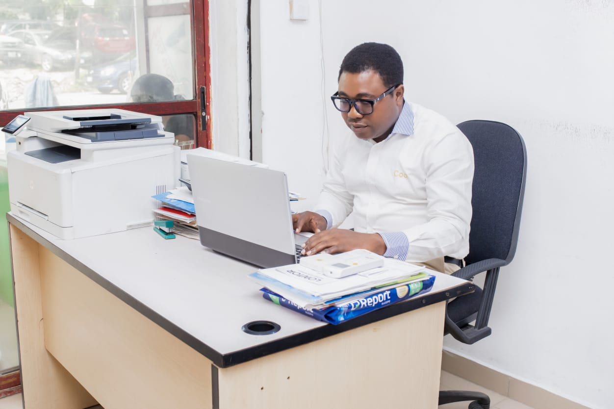 A member of the Cooling and Power team in the showroom